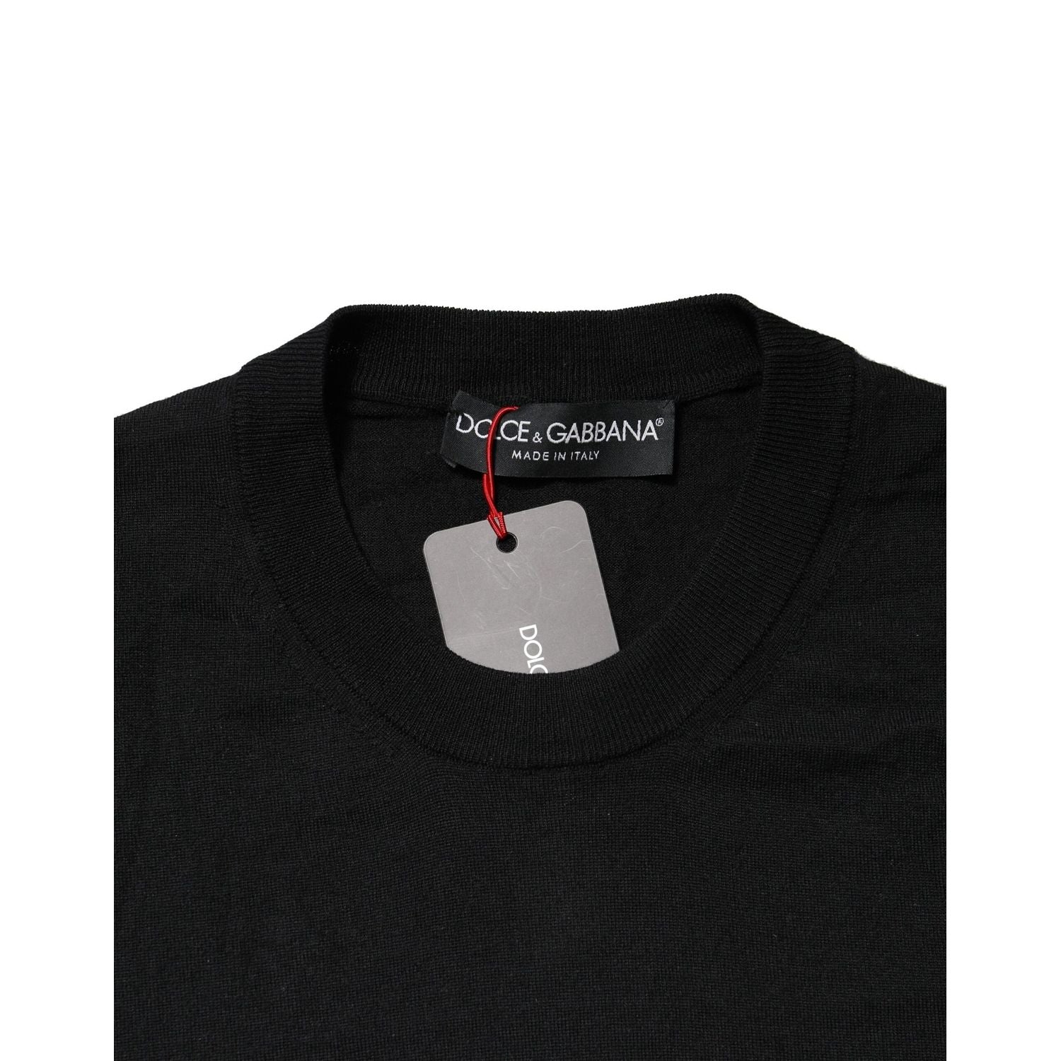 Dolce & Gabbana Black Long Sleeve Crew Neck Pullover Sweater