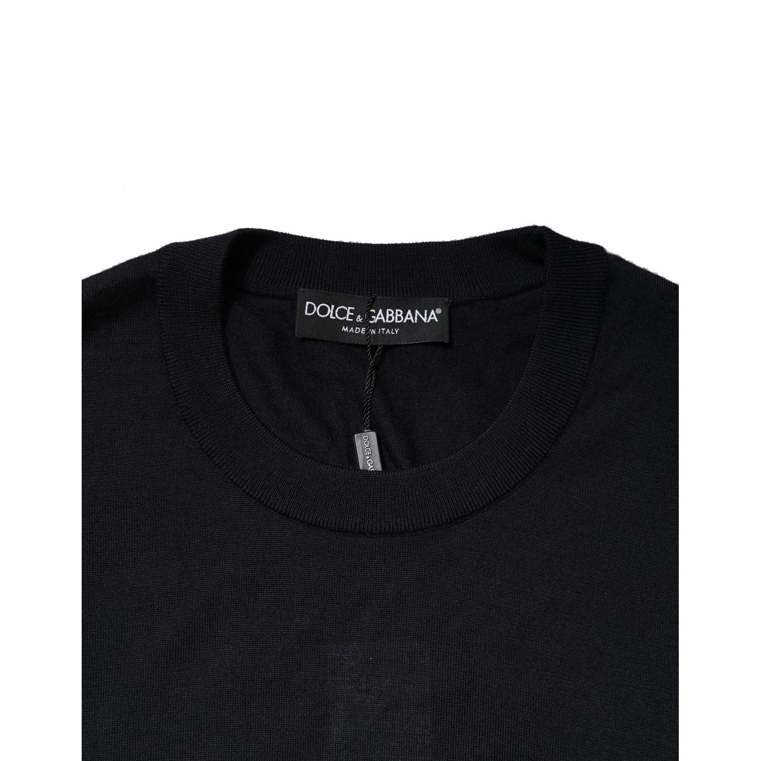 Dolce & Gabbana Black Cashmere Crew Neck Sweatshirt Sweater