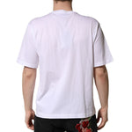 Dolce & Gabbana White Embellished Cotton Crew Neck T-shirt TSH90705-50