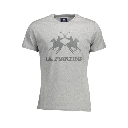 La Martina Gray Cotton T-Shirt