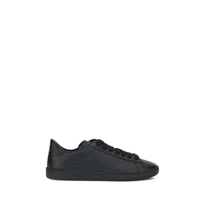 Valentino Garavani Black Calf Leather Bos Taurus Low Top Sneakers