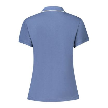 North Sails Blue Cotton Women Polo Shirt with short sleeves and contrasting details, featuring a comfortable and classic design.