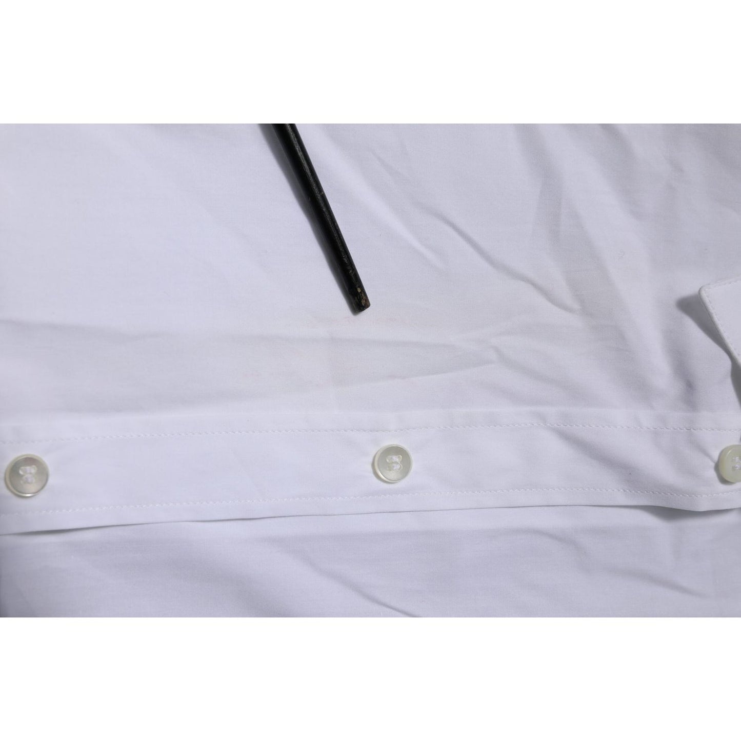 Dolce & Gabbana White Cotton GOLD Long Sleeves Formal Shirt