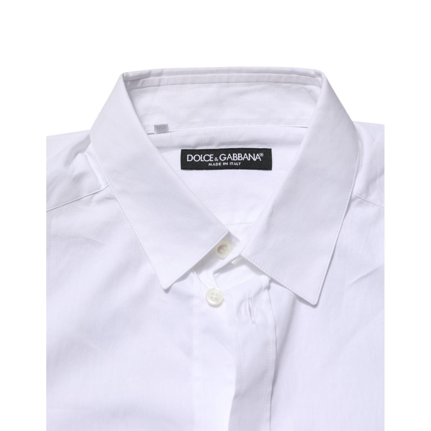 Dolce & Gabbana White Collared Long Sleeves Dress Formal Shirt