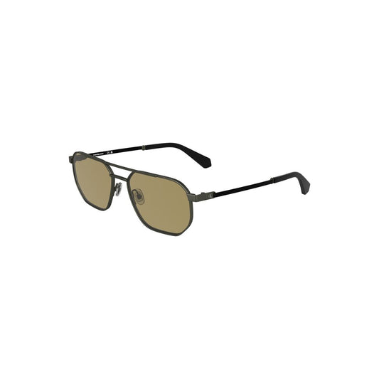 Calvin Klein Bronze Metal Men Sunglass with sleek square lenses and modern design, perfect for a sophisticated style statement.