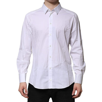 Dolce & Gabbana White GOLD Long Sleeves Dress Formal Shirt