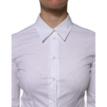Dolce & Gabbana White Cotton Collared Long Sleeves Blouse Top TSH906744-40
