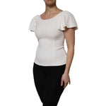 Dolce & Gabbana White Viscose Round Neck Short Sleeves Top TSH906753-38