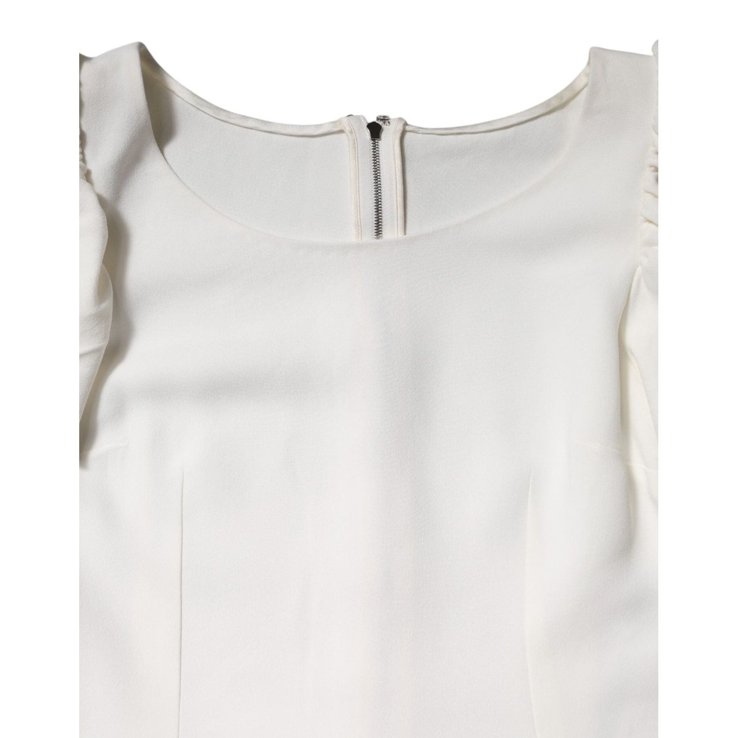 Dolce & Gabbana White Viscose Round Neck Short Sleeves Top TSH906753-38
