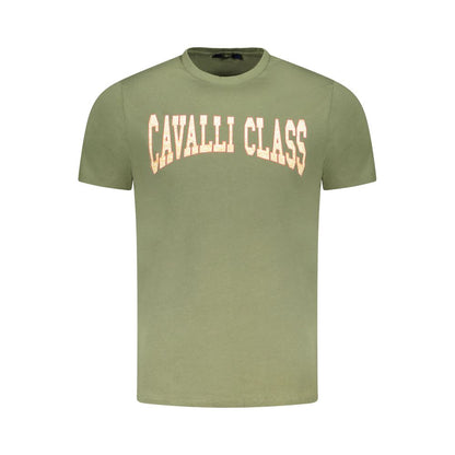 Cavalli Class Green Cotton T-Shirt