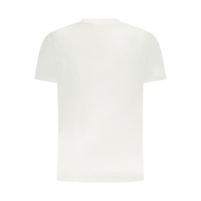 Cavalli Class White Cotton Men T-Shirt back view showcasing crisp design and iconic style.