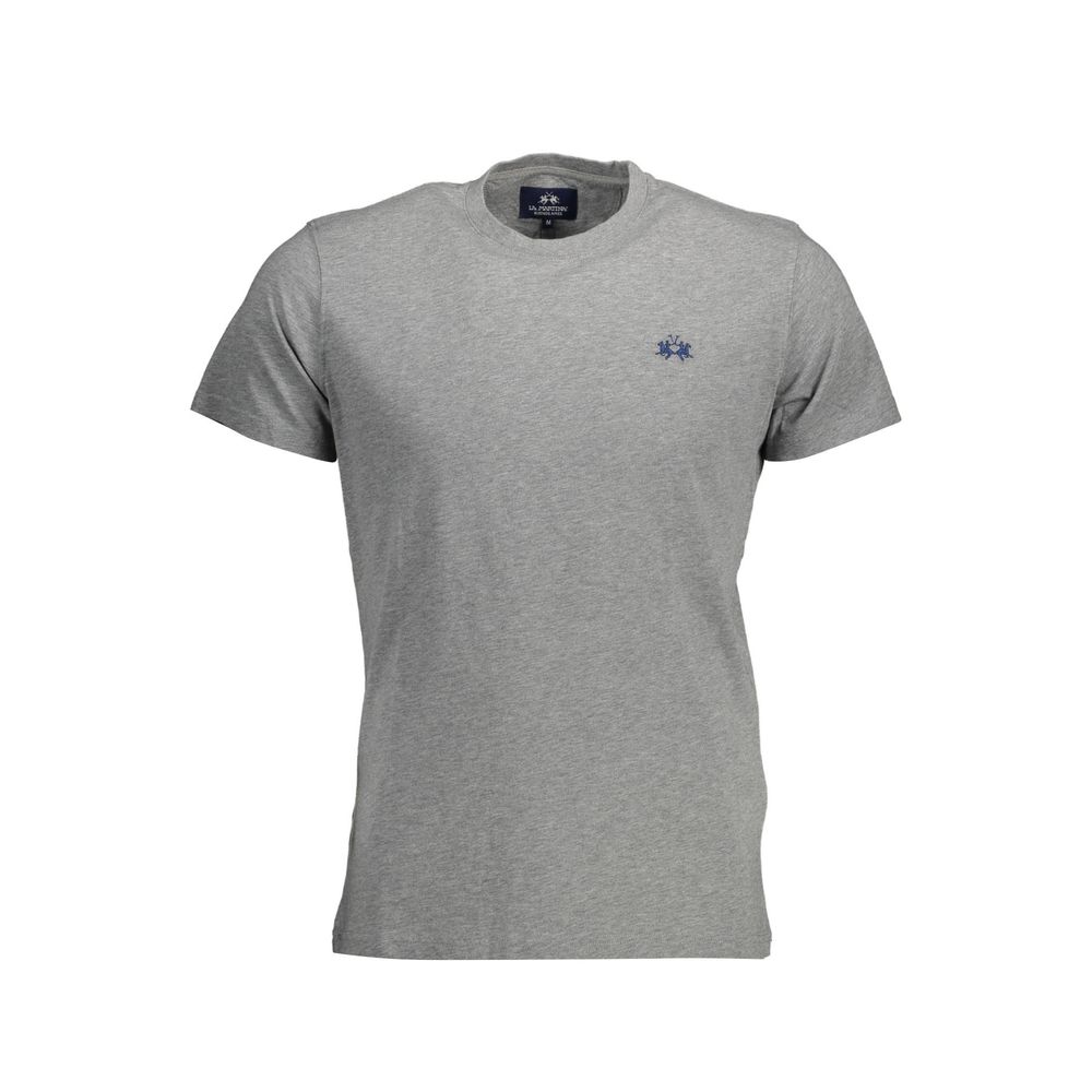 La Martina Brown Cotton Men T-Shirt with logo embroidery, premium quality, regular fit, ideal for casual occasions.