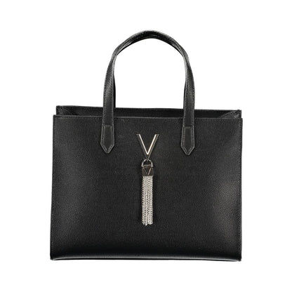 Mario Valentino Black Polyethylene Women Handbag with elegant design and logo accent.