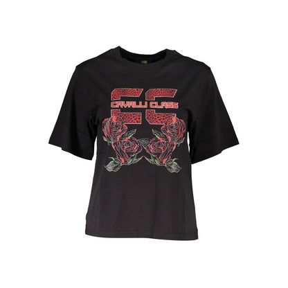 Cavalli Class Black Cotton T-Shirt