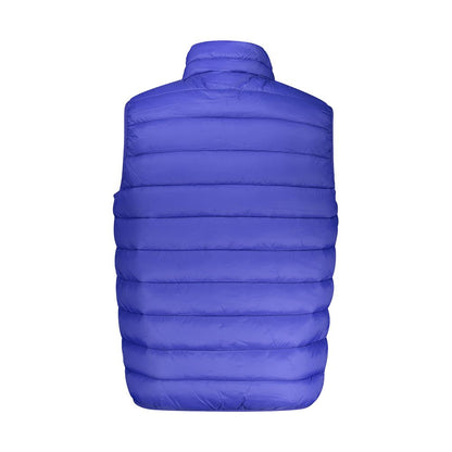 Back view of Norway 1963 Blue Polyamide Men Jacket, showcasing its sleek design and modern urban style.