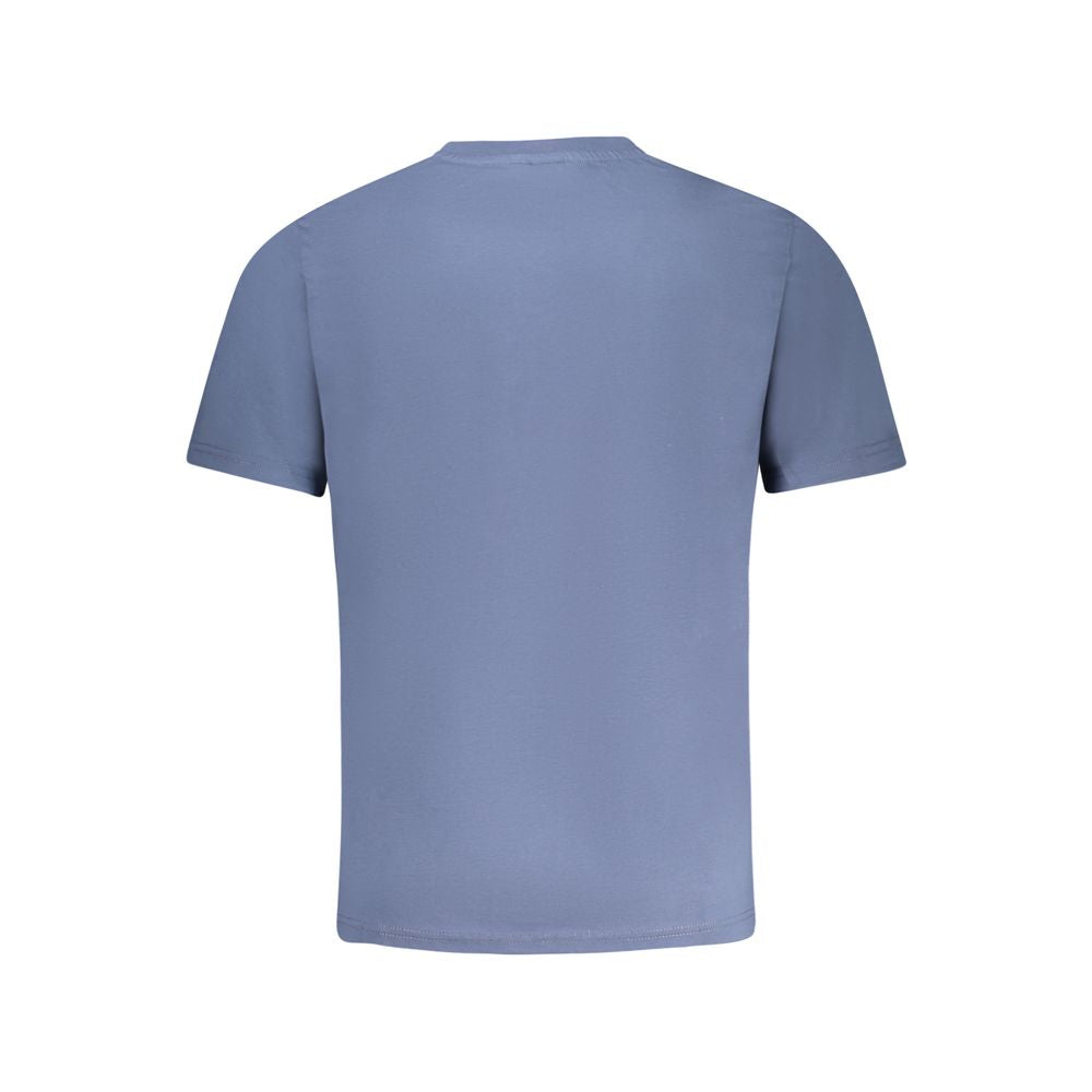 Back view of North Sails Blue Cotton Men T-Shirt showcasing casual luxury and effortless style.