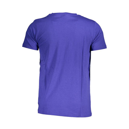Back view of Norway 1963 Blue Cotton Men T-Shirt showcasing its bold blue color and comfortable crew neck design.