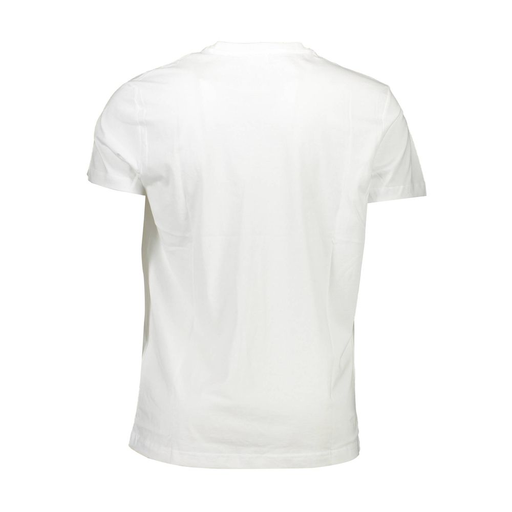 Back view of Diesel White Cotton Men T-Shirt showcasing soft cotton fabric.