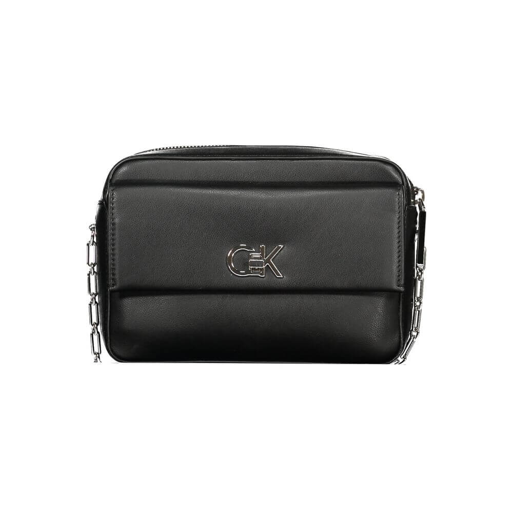 Front view with bag zipped and handles upright.