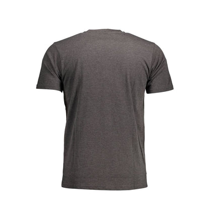 Back view of Sergio Tacchini Brown Cotton Men T-Shirt showcasing short sleeves and crew neck design in premium quality fabric.