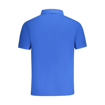 Back view of North Sails Blue Cotton Men Polo Shirt showing sleek design and color