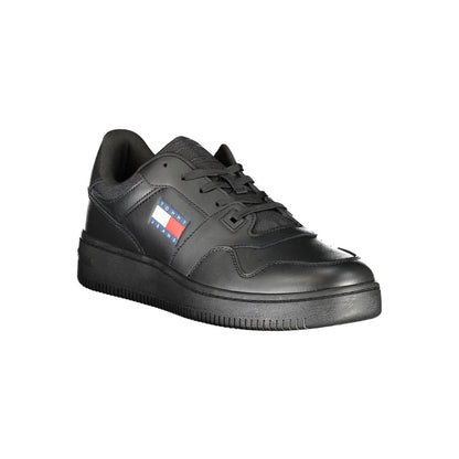 Tommy Hilfiger Black Leather Men Sneaker