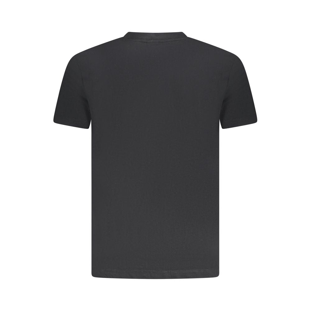Back view of Armata Di Mare Black Cotton Men T-Shirt showcasing its classic crew neck and short sleeves.