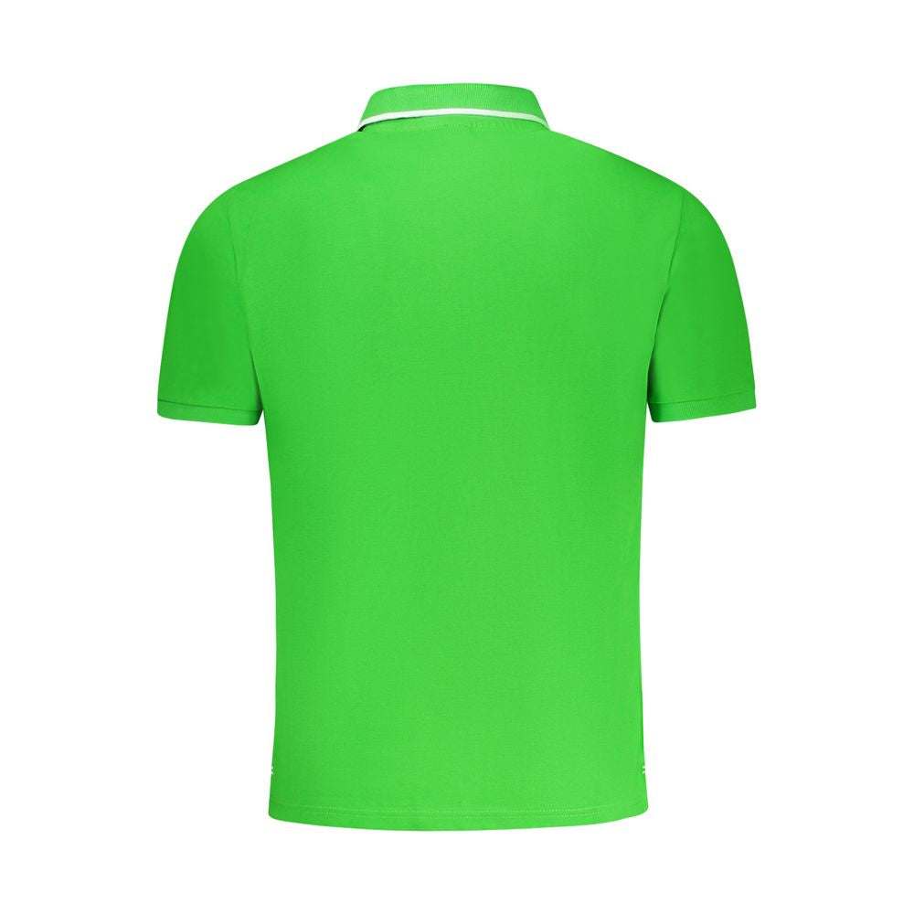 Back view of North Sails Green Cotton Men Polo Shirt with short sleeves and contrasting details.