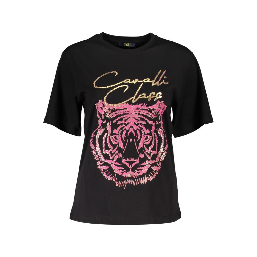 Cavalli Class Black Cotton T-Shirt