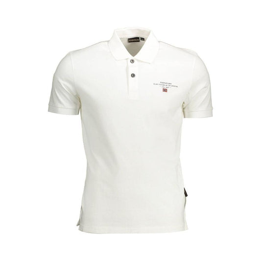 Napapijri White Cotton Men Polo Shirt