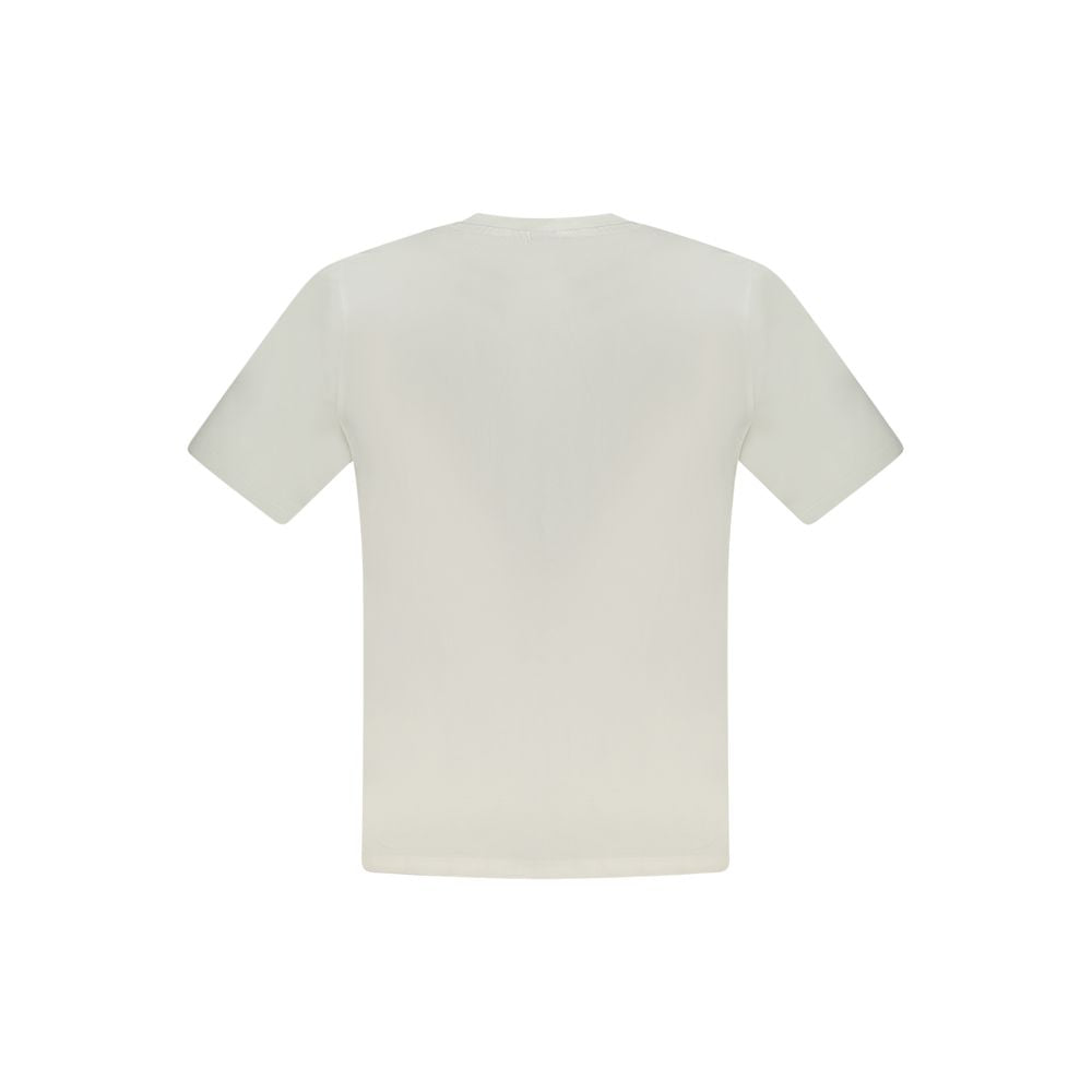 Back view of North Sails White Cotton Men T-Shirt showcasing sleek design and craftsmanship.