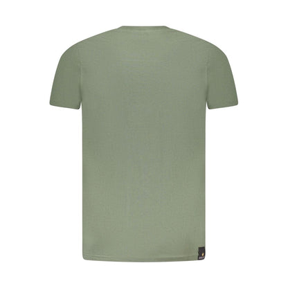 Back view of Accademia Militare Green Cotton T-Shirt, short sleeve, eagle logo, crew neck, perfect for casual wear.
