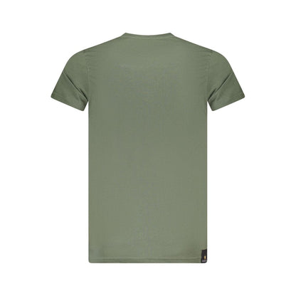 Back view of Accademia Militare Green Cotton T-Shirt with short sleeves and crew neck.