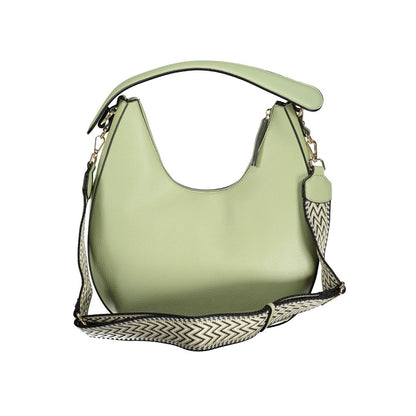 Mario Valentino Green Polyethylene Handbag with shoulder handle, adjustable straps, internal pocket, phone holder, and zip closure.