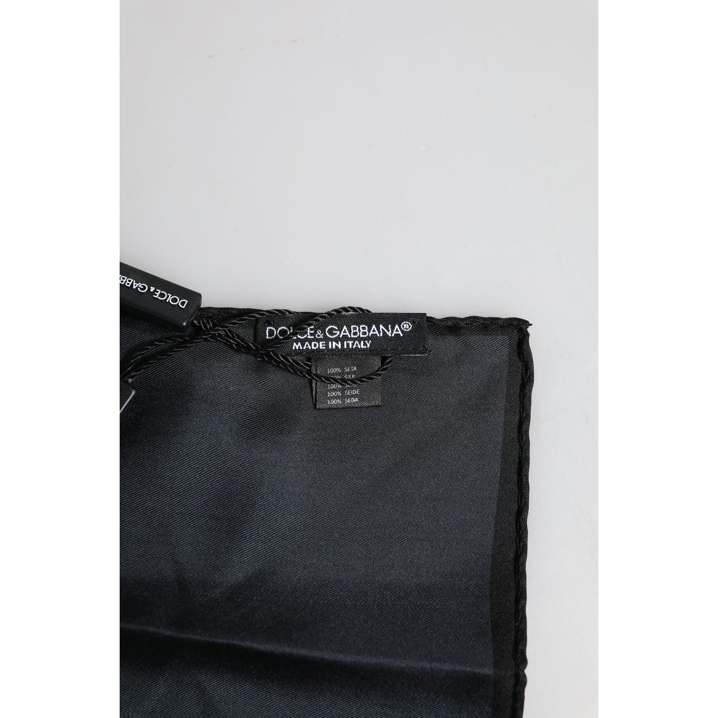Dolce & Gabbana Blue DG Crown Silk Square Men Foulard Scarf
