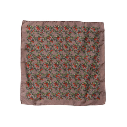 Dolce & Gabbana Brown Chili Print Silk Square Foulard Scarf
