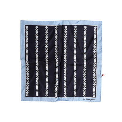 Dolce & Gabbana Blue Printed Silk Square Men Foulard Scarf