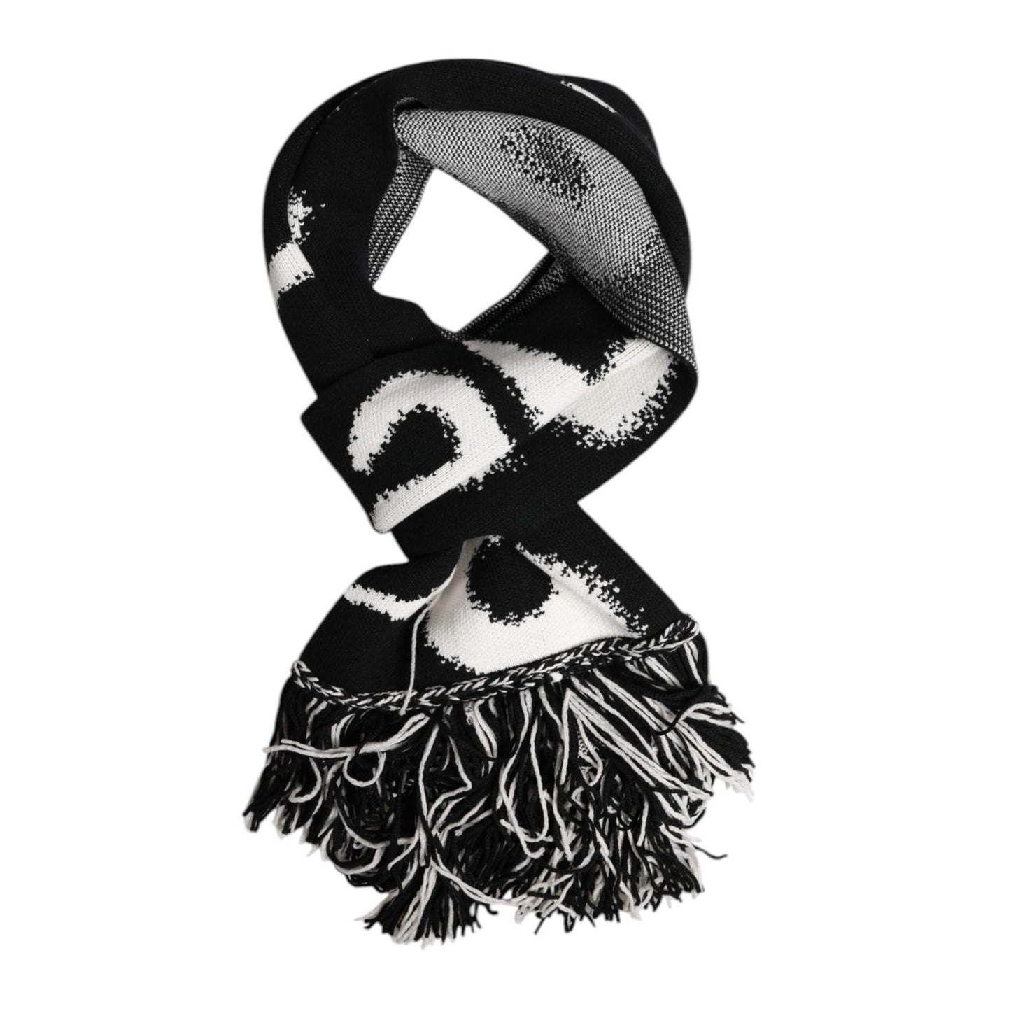 Dolce & Gabbana Black Logo Neck Warmer Wrap Men Shawl Scarf