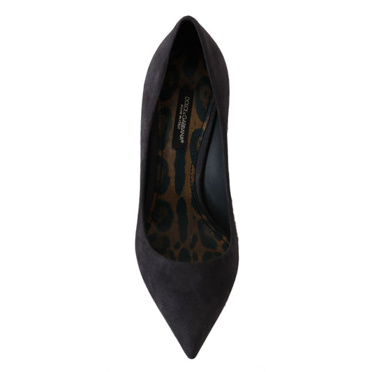 Dolce & Gabbana Gray Suede Leather Stiletto  Shoes Heels