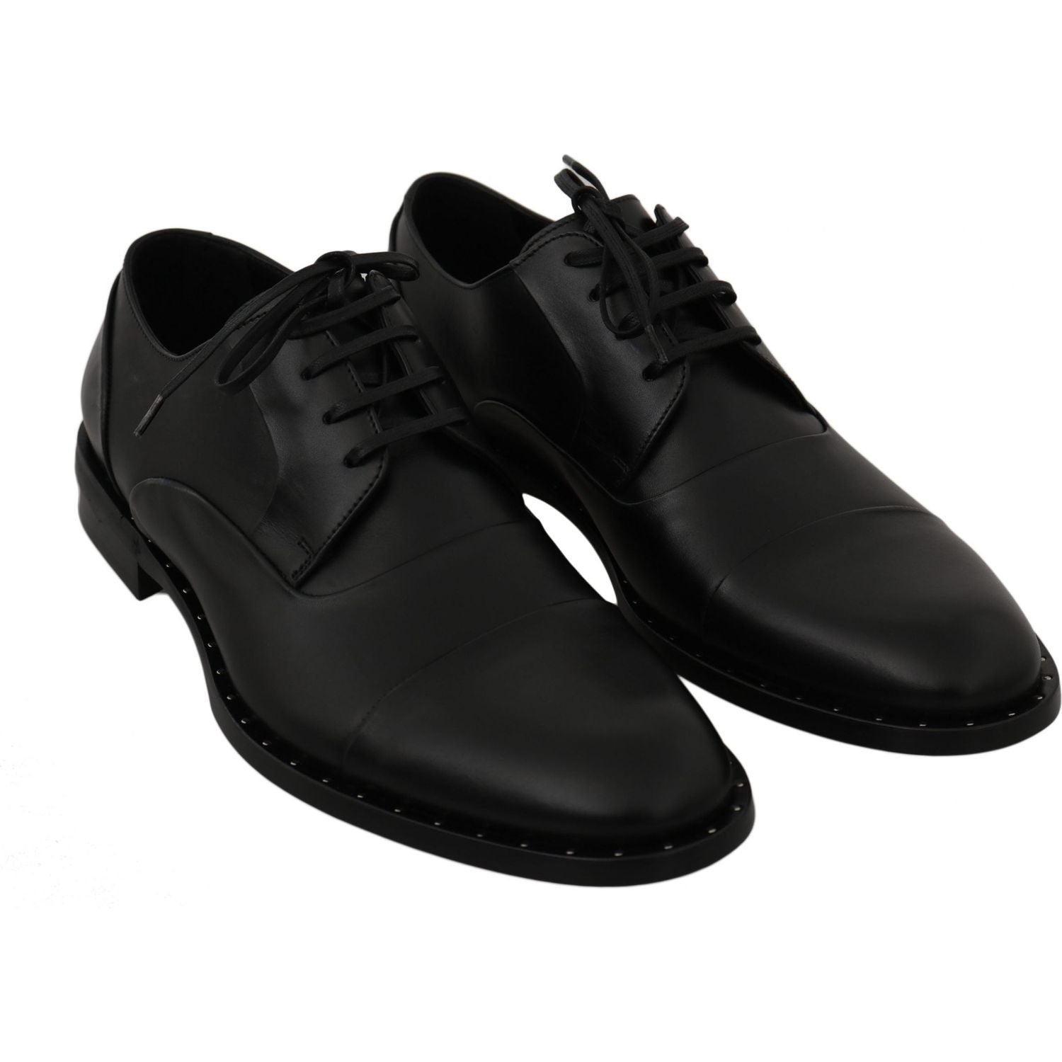 Dolce & Gabbana Black Leather Derby Formal Shoes