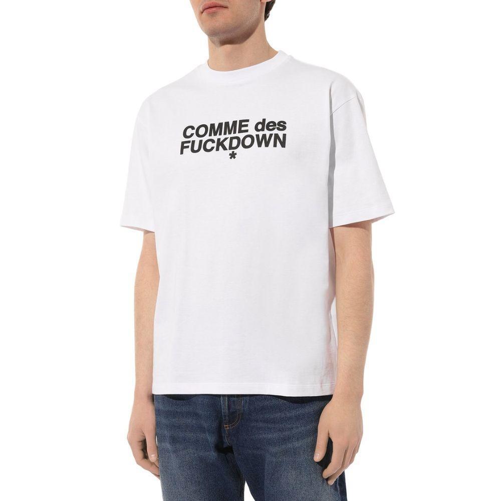 Comme Des Fuckdown White Cotton T-Shirt CO-15641-XXL