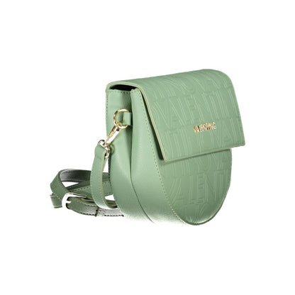 Mario Valentino Green Polyethylene Handbag with adjustable straps, internal compartments, and pockets. Stylish and functional design.