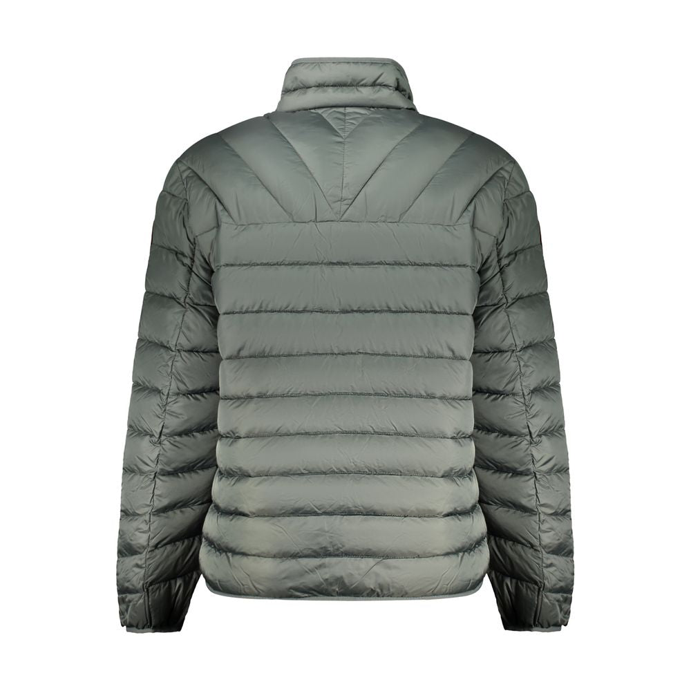 Napapijri Green Polyamide Men Jacket - back view of stylish and durable long sleeve outerwear with ample pocket space.