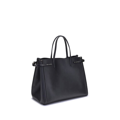 Valentino Garavani Black Calf Leather Bos Taurus Shoulder Bag