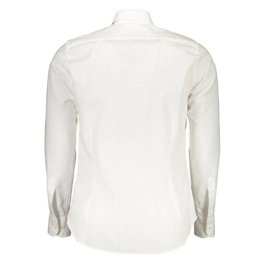 La Martina White Cotton Shirt LA-27600-XXL