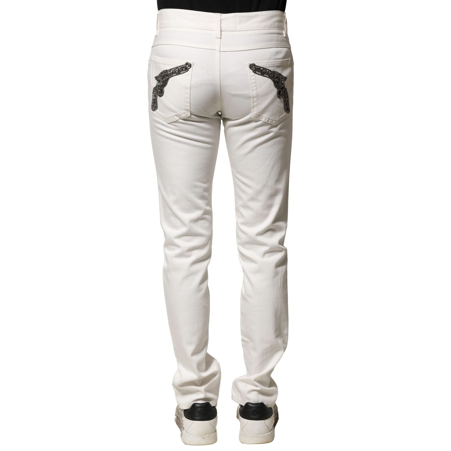 Dolce & Gabbana White Cotton Skinny Men Denim Jeans