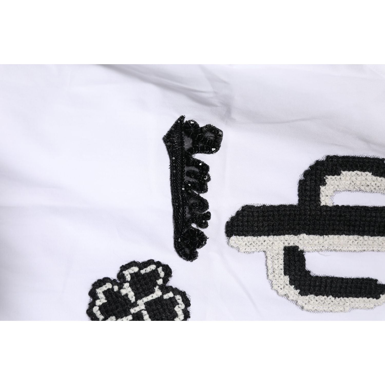 Dolce & Gabbana White GOLD Embroidery Detailed Dress Shirt