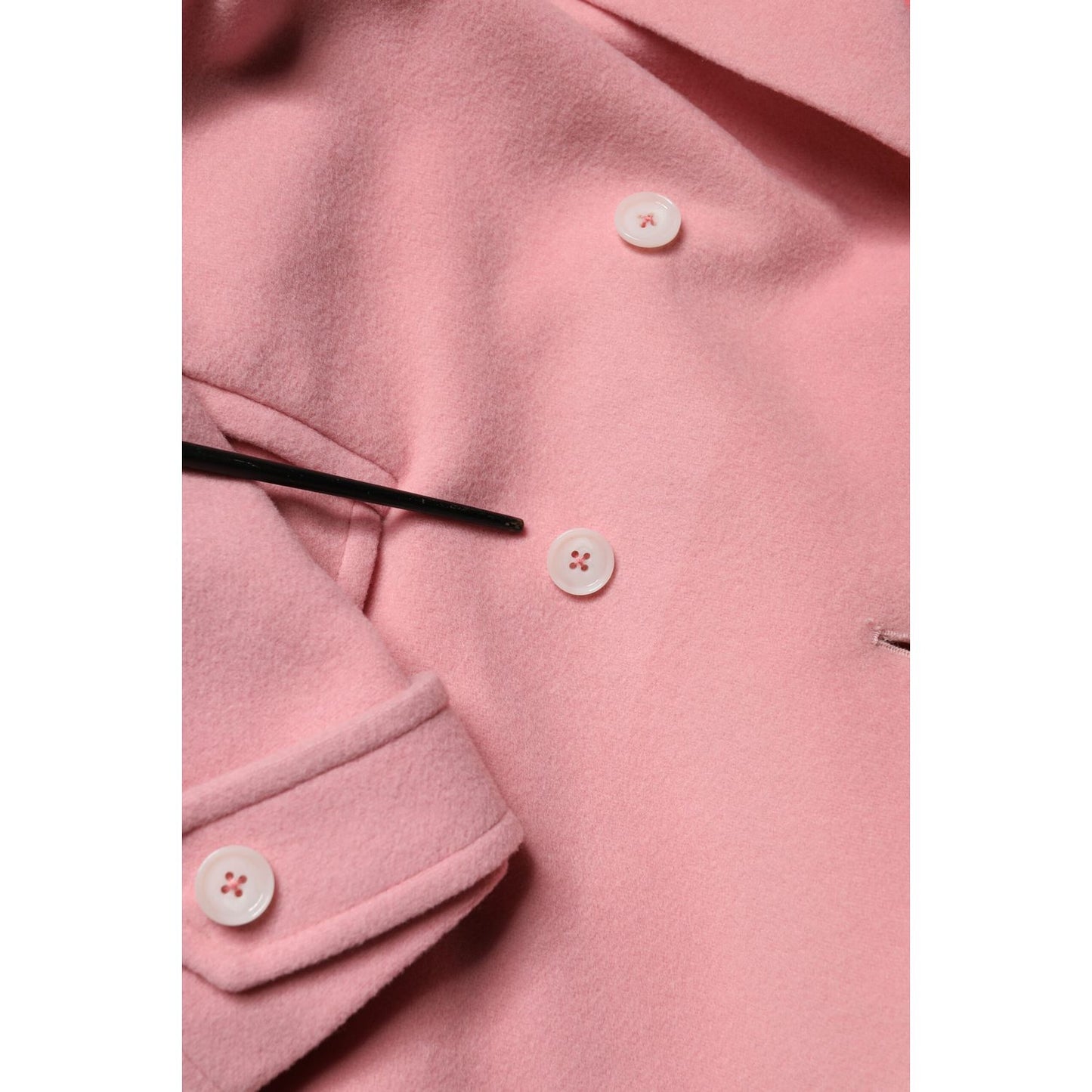 PINK MEMORIES Pink Wool Double Breasted Blazer Coat Jacket