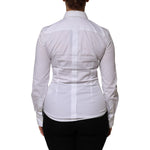 Dolce & Gabbana White Cotton Collared Long Sleeves Shirt Top TSH906910-38