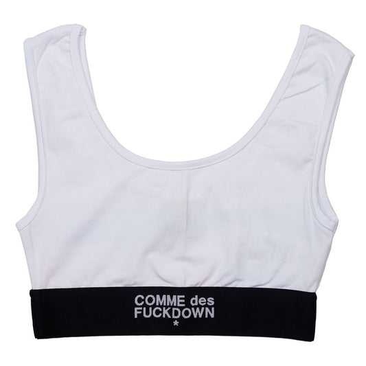 Comme Des Fuckdown White Cotton Tops & T-Shirt CO-15677-IT36|XXS